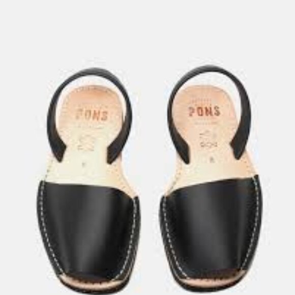 NIB PONS Avarcas Black Sandals -US 9.5-10/ EU 40 - Spain - Picture 1 of 10